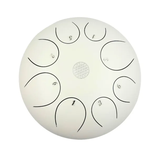 white steel tongue drum